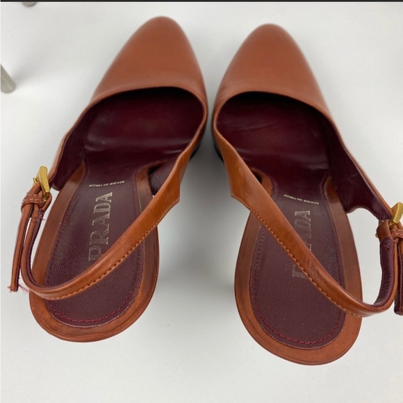 Prada teak sling back round heels AUTHENTIC $$PRICED 2 SELL 💥 - Picture 15 of 16